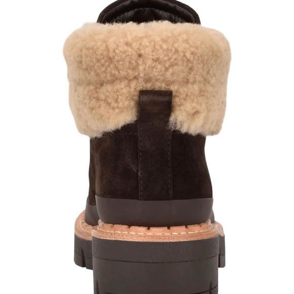 NIB Marc Fisher LTD Cade Genuine shearling Lace Up bootie boot sz 6.5 - Picture 4 of 6